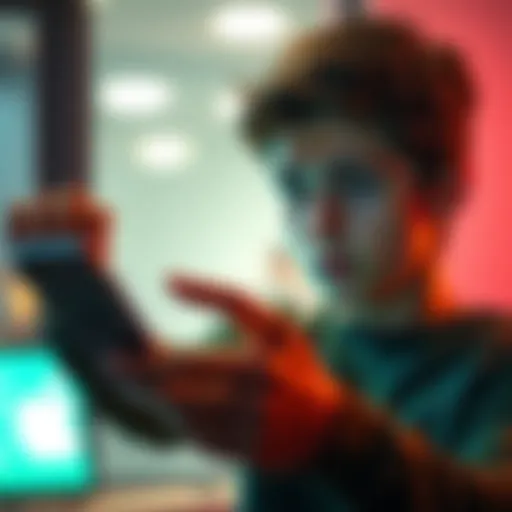 A 16-year-old looking frustrated while trying to log into a phone app, showing an error message about age restrictions on the screen.