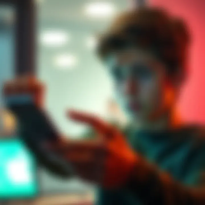 A 16-year-old looking frustrated while trying to log into a phone app, showing an error message about age restrictions on the screen.