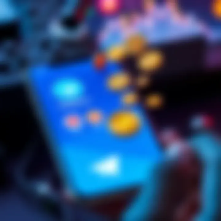 A smartphone showing a Telegram interface with cryptocurrency icons, symbolizing digital transactions