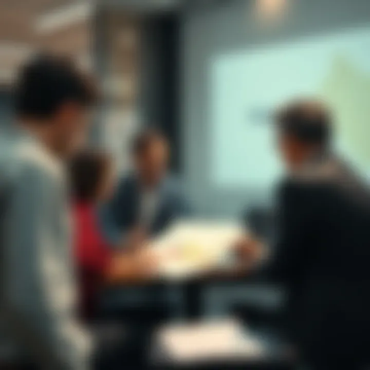Tender Process for Offsets A group of people discussing the tender process for acquiring offsets, with charts and documents illustrating benefits.