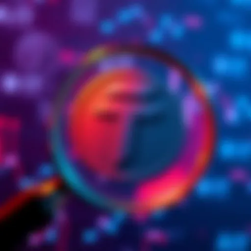 Tether logo displayed alongside a magnifying glass symbolizing an audit process