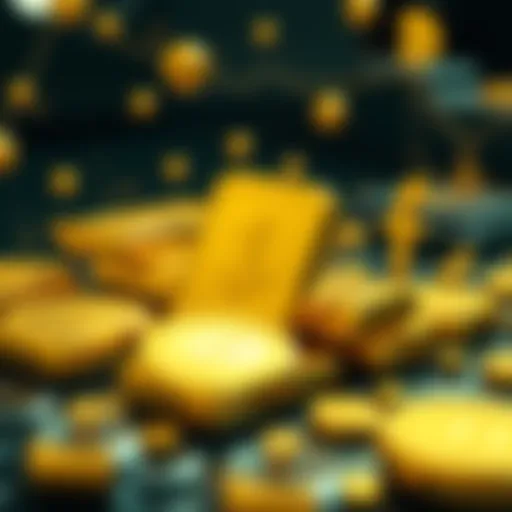 Tether Gold-Backed System Concept A visual representation of Tether's gold-backed financial concept, featuring gold bars and digital currency symbols, highlighting potential opportunities and risks.