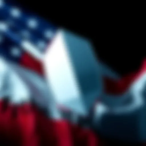 A graphic showing the US flag intertwined with the Tether logo, symbolizing Tether's connection to US finance and government officials.