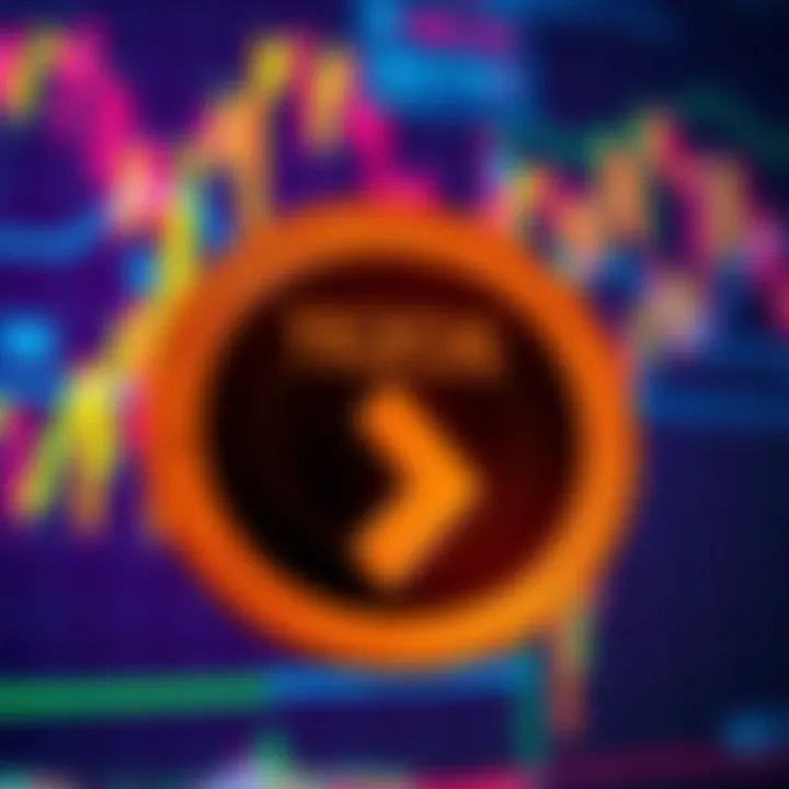 The Tezos logo in front of a digital background representing cryptocurrency activity