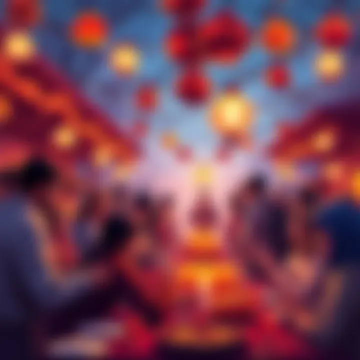 A festive scene showcasing BitMart's Thanksgiving promotions, featuring people engaging in zero-fee P2P trades and enjoying bonuses together, creating a sense of community and gratitude.