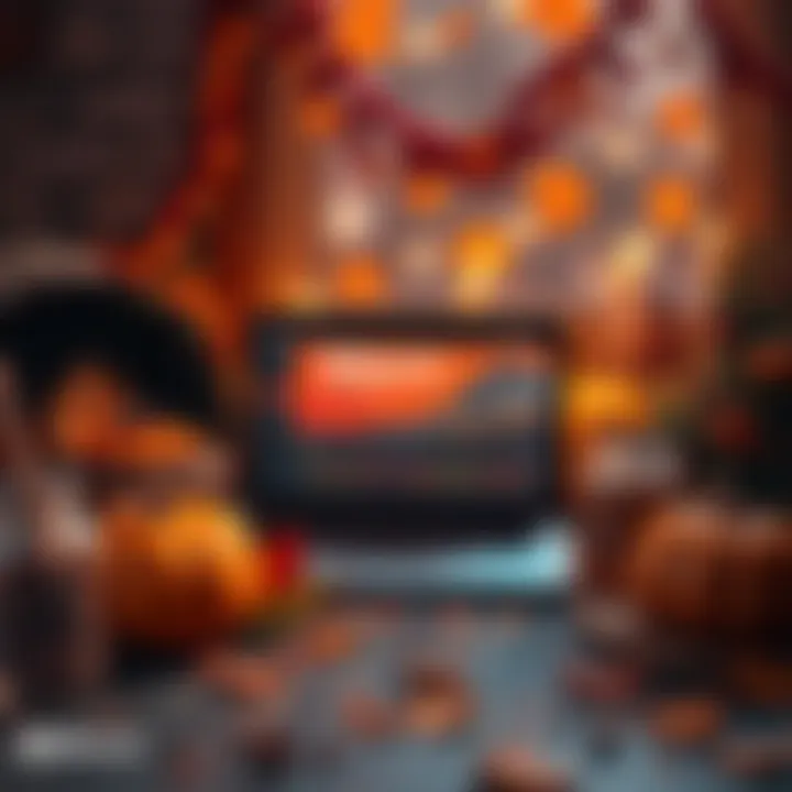 A festive Thanksgiving scene featuring a laptop displaying Bitmart's trading interface surrounded by autumn decorations and seasonal treats.