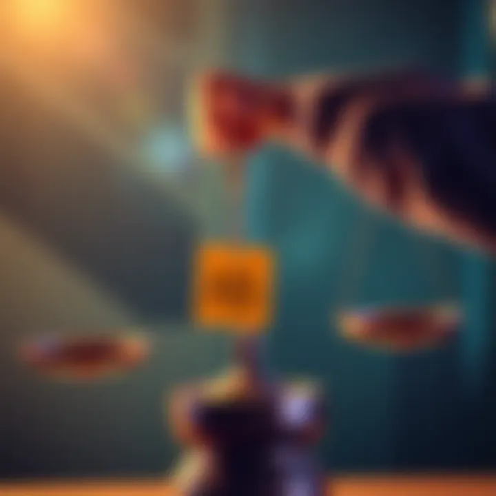 A person weighing options on a scale, considering tiering up before the SRB event with 6500 AB in view.