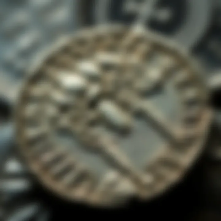 A close-up view of a Tigrannes the Great tetradrachm coin showing its unique scar and details.