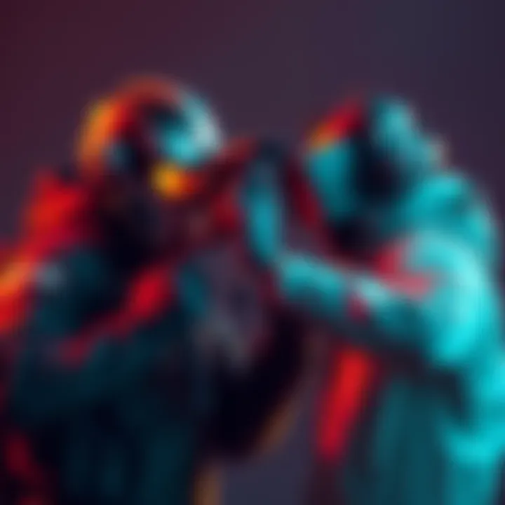Titan Cameraman and M.Titan Speakerman in a creative showdown with cameras and microphones, showcasing experimental art