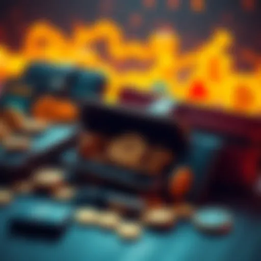 Various wallets with tokens being distributed to them