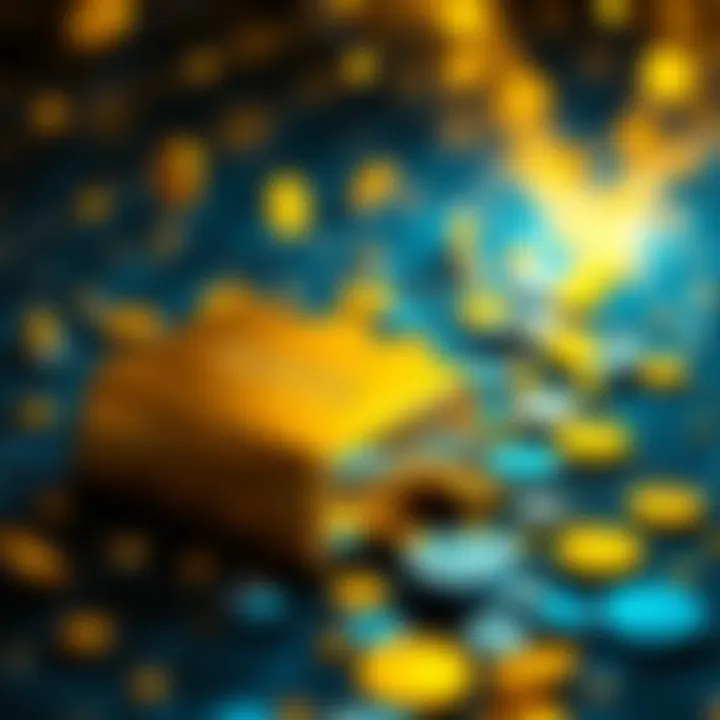 A graphic showing gold bars transforming into digital tokens, representing tokenised gold on the Stellar network.