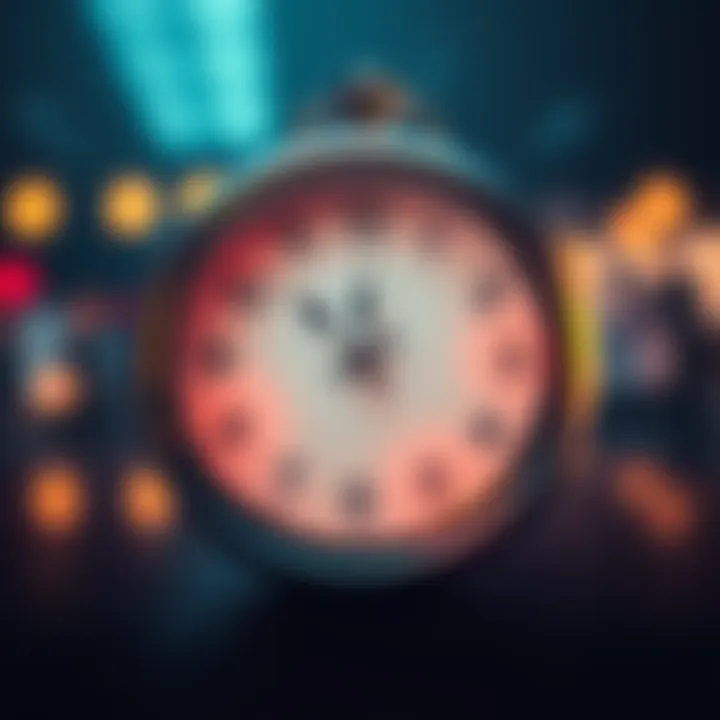 A visual representation of a clock divided into segments, each minute illustrated as unique digital tokens, symbolizing the idea of time as digital real estate.