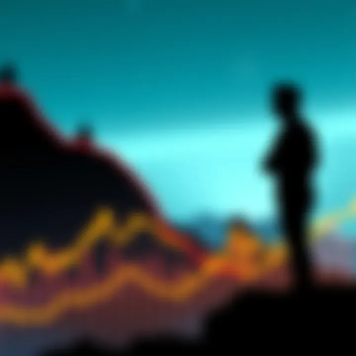 A graph showing an upward trend in cryptocurrency values, with a silhouette of Tom Lee in the foreground, suggesting optimism for future market recovery.