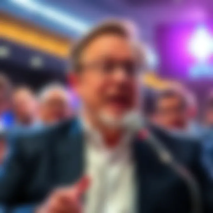 Tom Lee speaking at a press conference about Ethereum and its market fundamentals