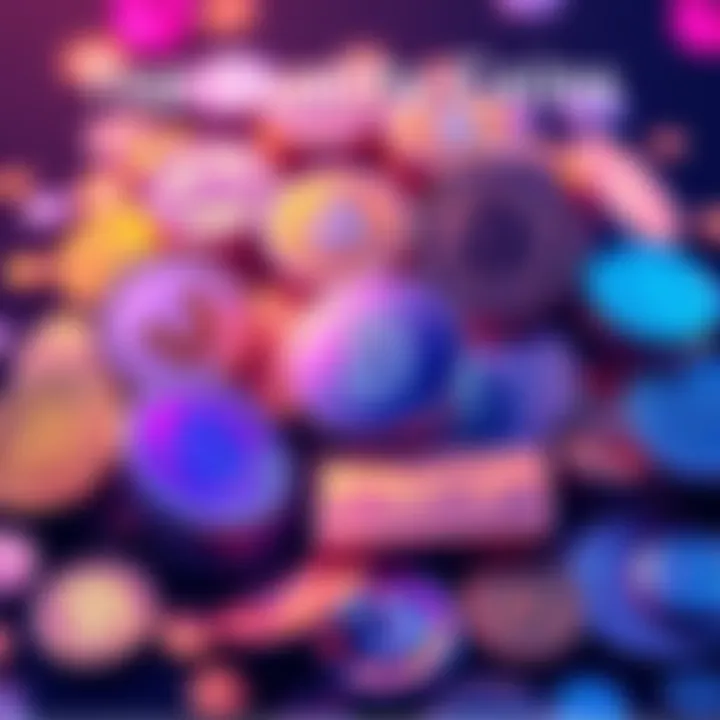 A collection of quality cryptocurrency coins representing long-term investment options, including popular coins and hidden gems.