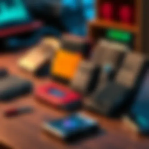 An assortment of popular hardware wallets displayed on a table, showcasing their sleek designs and security features, ideal for protecting digital assets.