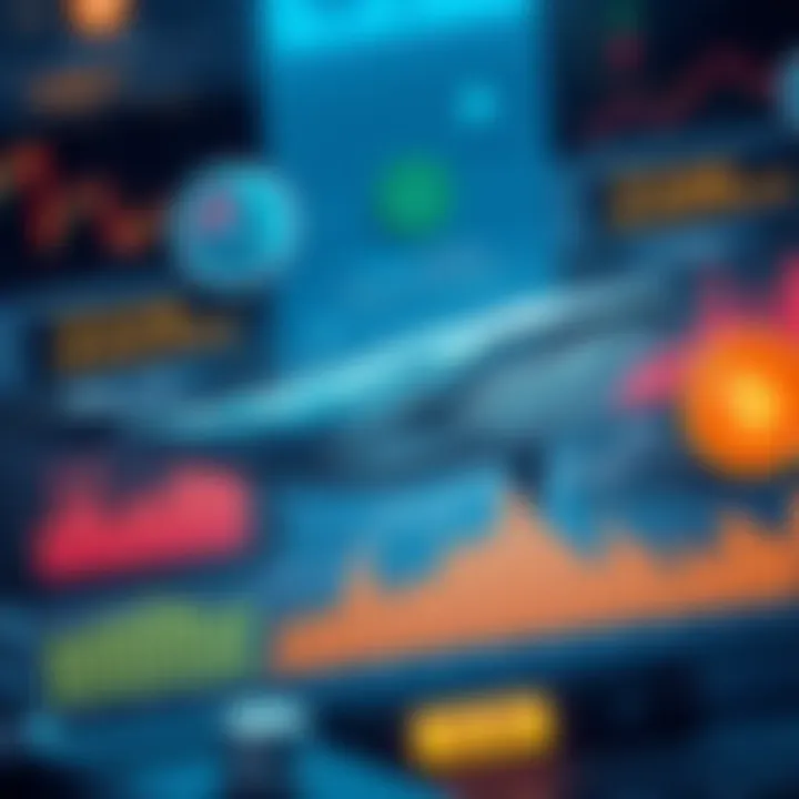 A graphic showing tools and charts for monitoring cryptocurrency whale activities, featuring real-time data and wallet analyses.