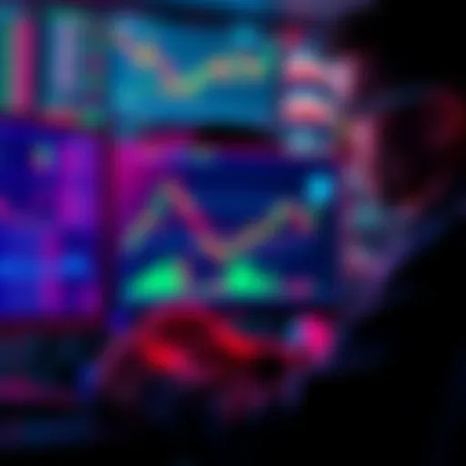 A trader looking at cryptocurrency charts and graphs, evaluating active trading versus passive gains in Ethereum.