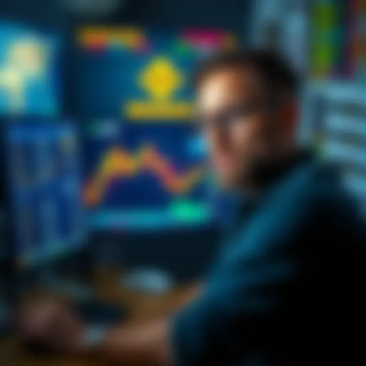 A concerned trader in front of a computer screen showing Binance, expressing worries about account safety and potential freezes due to regulations.
