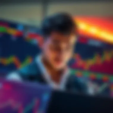 A trader looks at stock market charts with a thoughtful expression, reflecting on the role of luck and strategy in trading success.