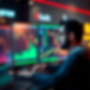 A person looking at charts and graphs on a computer screen, focused on cryptocurrency market trends.