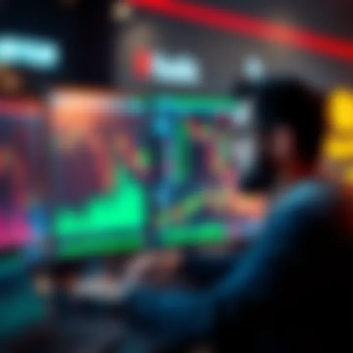 A person looking at charts and graphs on a computer screen, focused on cryptocurrency market trends.