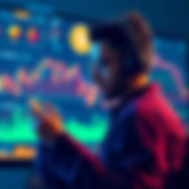 Trader looking at cryptocurrency charts and graphs with a focus on BTC, ETH, and XRP while holding a small amount of DOT.