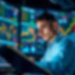 A trader reviewing charts and data on fragmented liquidity across multiple blockchain chains, with a look of concern on their face, highlighting the impact of their $50K trades.