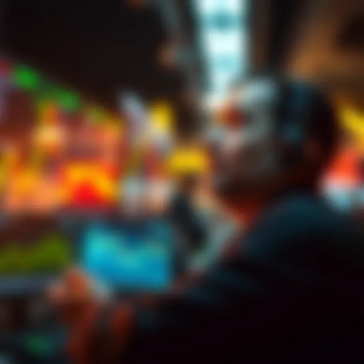A trader gazes at stock charts with a hopeful expression, dreaming of a last chance to profit before cashing out.