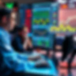 People examining charts and graphs related to Algo investment at a computer desk