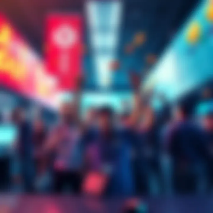 A group of traders celebrating their success at the EthTrader Contest, with banners showing DONUTs and a leaderboard in the background.