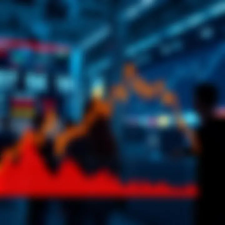 A graphic showing a downward trend in trading, representing the liquidation of traders and substantial financial losses.