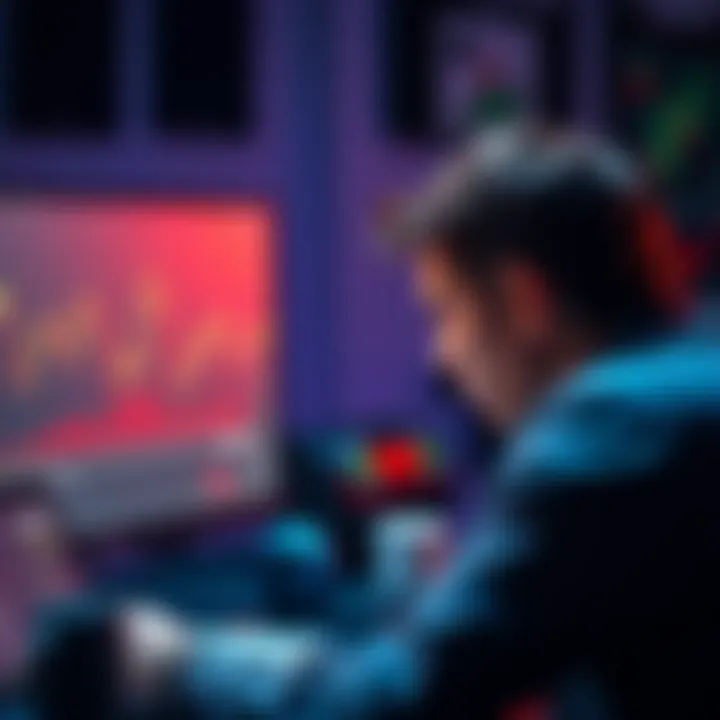 A frustrated person looking at a computer screen with charts and graphs related to altcoin trading and cost basis tracking.
