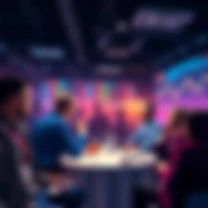 A group of people engaged in conversation about trading tips and strategies in a forum setting