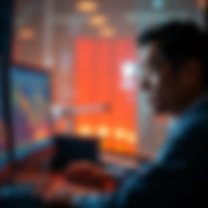 A person looking at a computer screen with a puzzled expression, representing confusion over missing balance and positions in a trading account