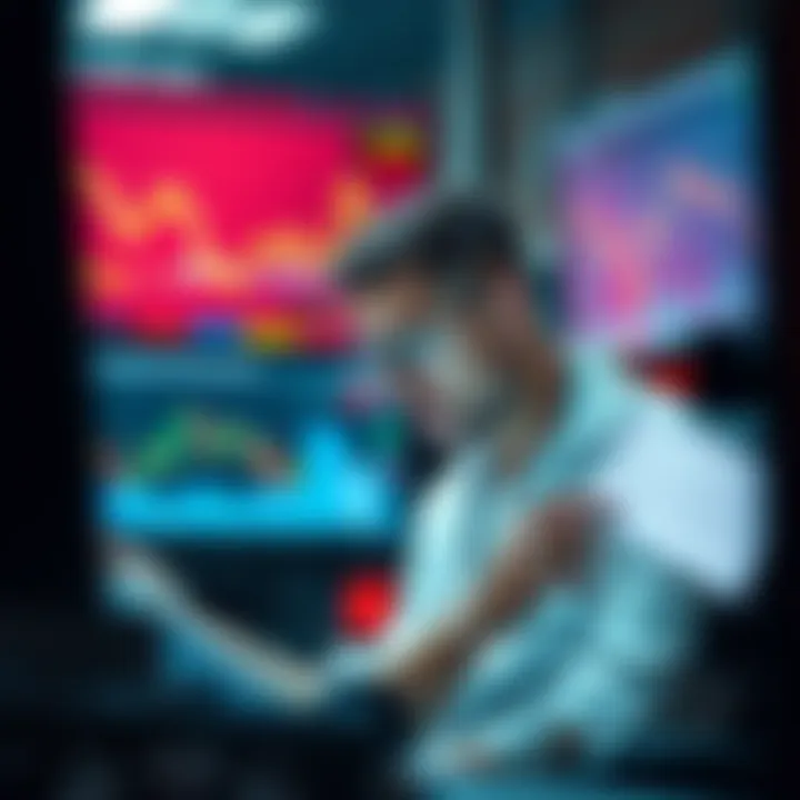 Trading Consistency Debate A trader analyzing charts and graphs, looking concerned about consistency rules in proprietary trading firms.