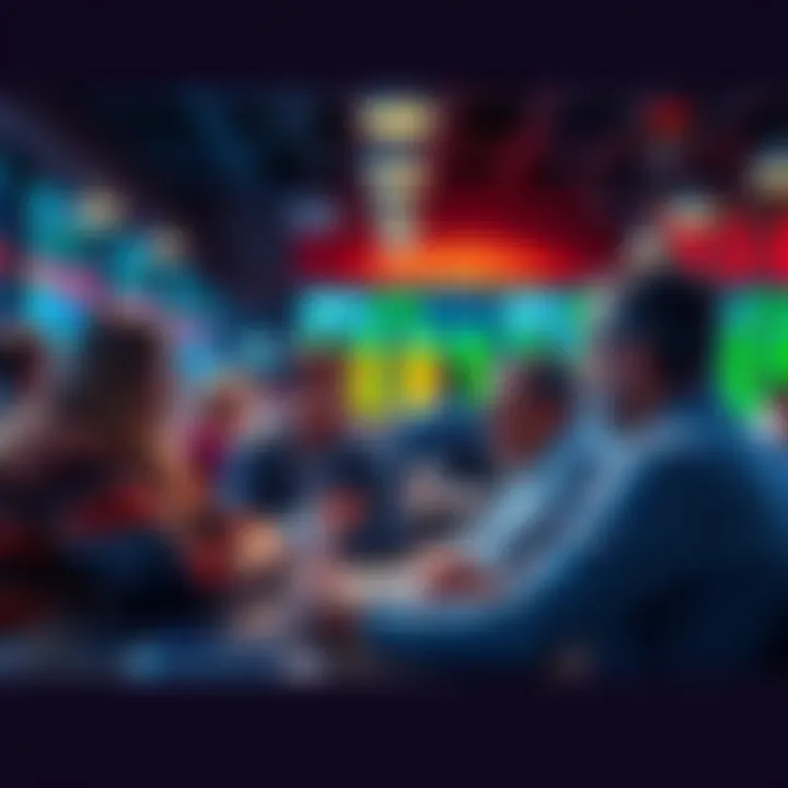 People discussing trading strategies Group of people sharing insights on trading strategies and events during a community discussion