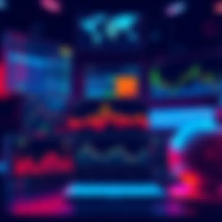 A digital illustration showing various trading platforms and charts, highlighting fee structures and rebates for high-volume traders.