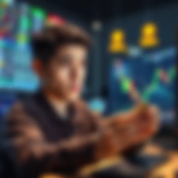 A novice trader looking concerned while examining fake tokens on a computer screen during a cryptocurrency exchange.