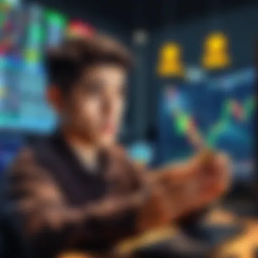 Trading tokens in crypto market A novice trader looking concerned while examining fake tokens on a computer screen during a cryptocurrency exchange.