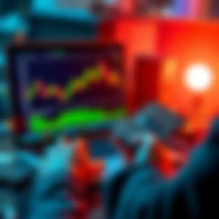 A person analyzing Ethereum charts on a laptop while holding a cryptocurrency wallet, symbolizing the choice between trading and holding investments.