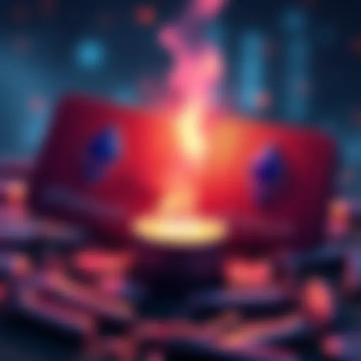 A digital illustration showing two Exodus wallets with Ethereum being transferred between them