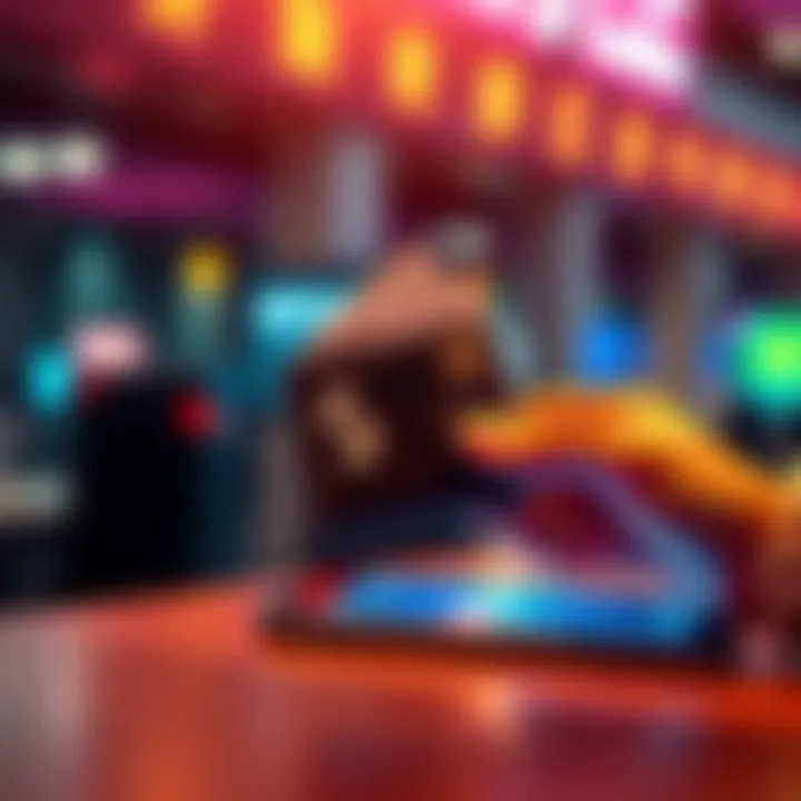 A graphic showing a digital wallet sending USDC with low fees and no KYC requirements