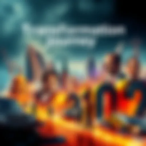 A collage of milestones showing progress and dedication over years, featuring people working together, building, and innovating.