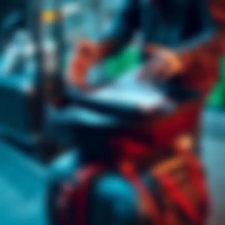 A person carefully packing important documents and crypto hardware into a secure bag while preparing for relocation.