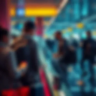 A traveler at an airport customs desk declaring cryptocurrency assets to officials in South Africa