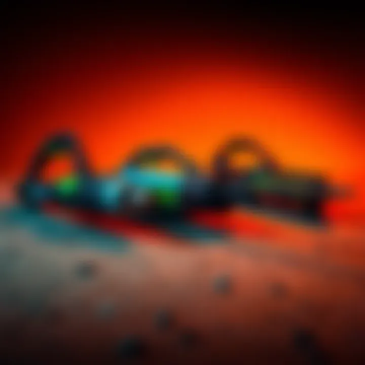 Three trenching tools: Axiom, Banana Pro, and Padre, laid side by side for comparison