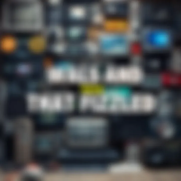 Collage of outdated tech products and brands including Bitcoin, Blockbuster, and old gadgets