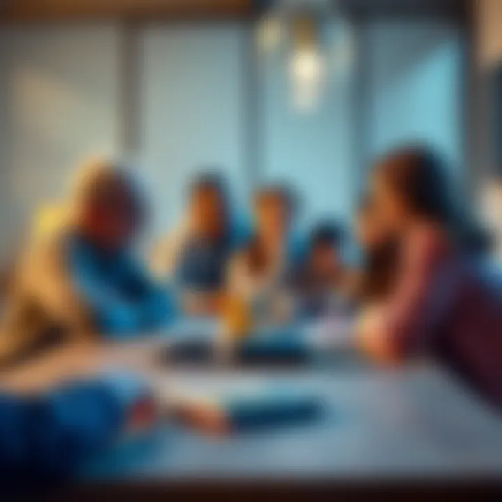 A Trezor 3 hardware wallet on a table with a family gathered around, discussing crypto security strategies.