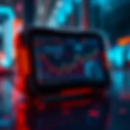 Trezor hardware wallet displaying decentralized finance graphics on a screen, highlighting its integration in crypto management.